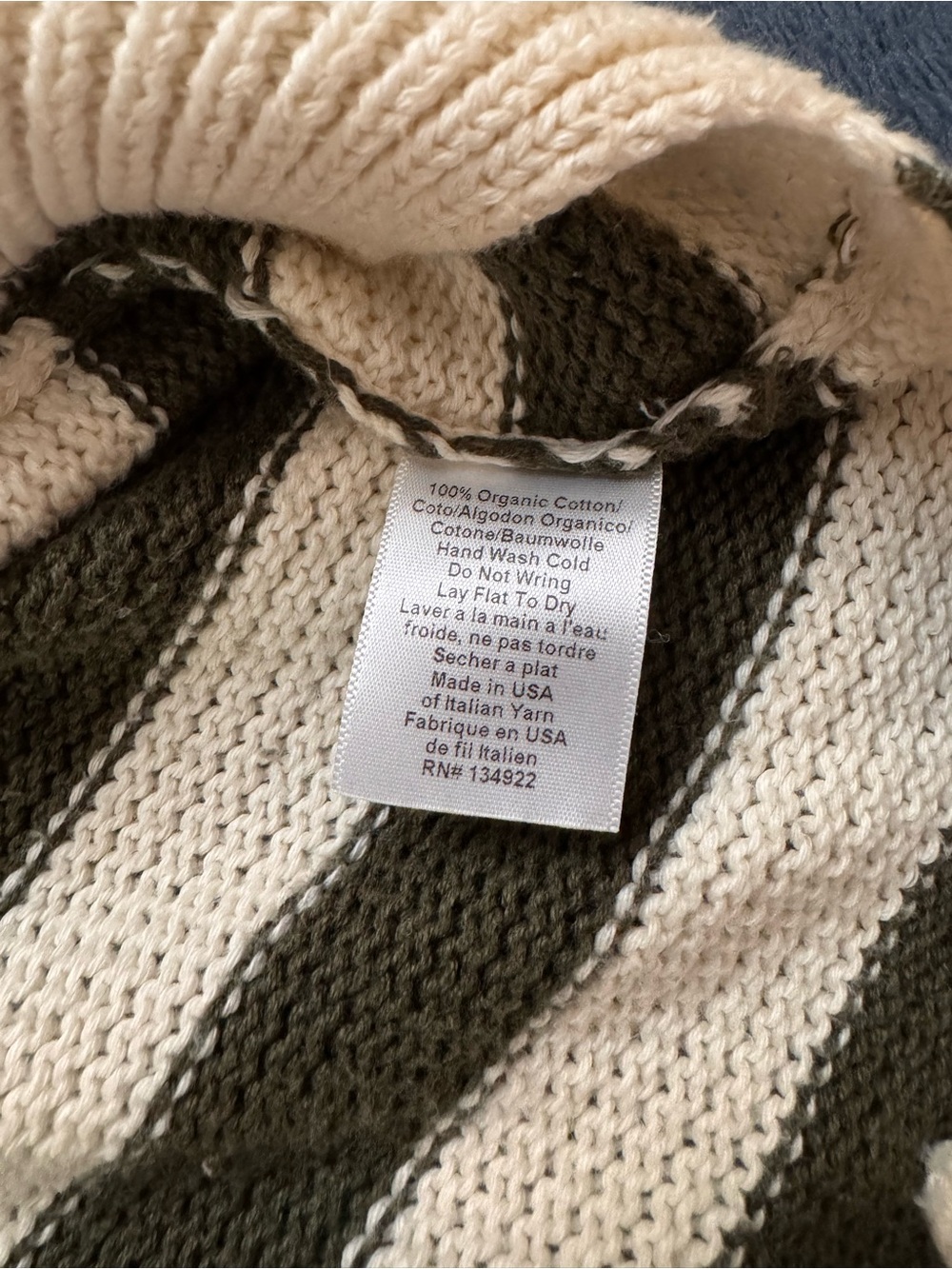 Emerson Fry Olive & White Striped Carolyn Crewneck Sweater S - Picture 8 of 8